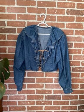 Cobra | Vintage Western Lace-Up Denim Cropped Jacket
